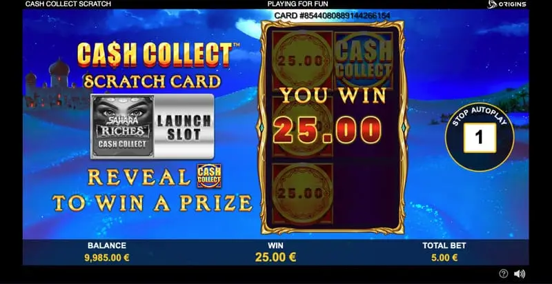 Cash Collect le jeux à gratter en ligne