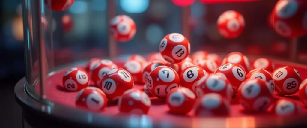 Boules de lotos rouges des loteries en ligne