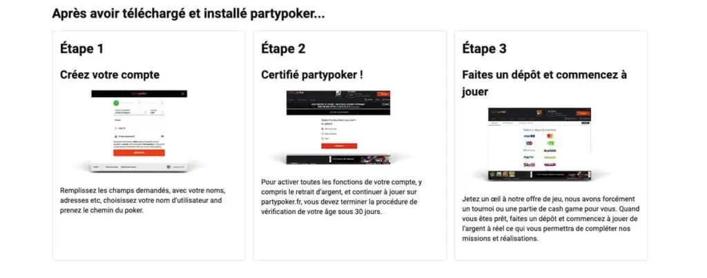 Inscription et téléchargement de PartyPoker