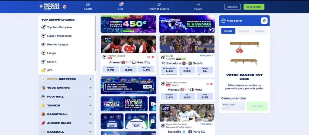 Parions Sport site de paris sportif