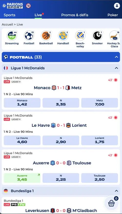 Jouer sur mobile avec Parions Sport