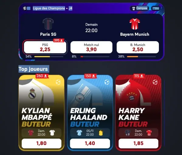 Les cotes de Winamax sport