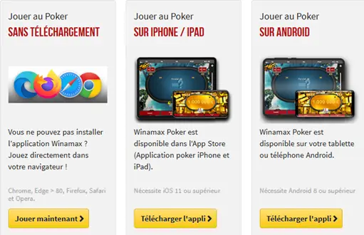 Les applications Winamax