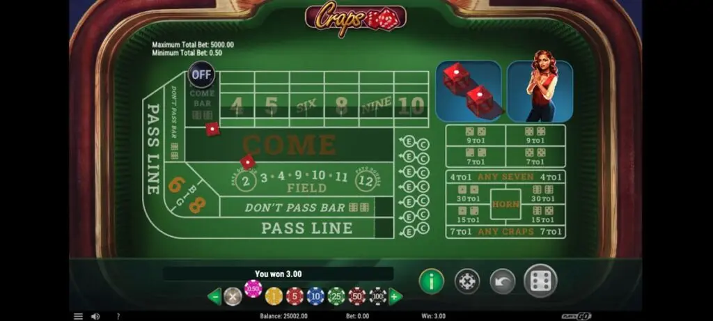 Craps en ligne de Play'n Go
