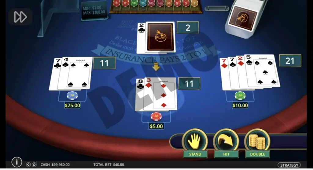 Jouer au blackjack en ligne en mode demo sur Pragmatic Play