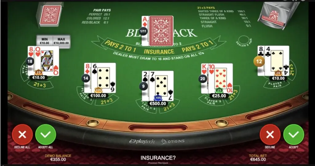 Blackjack en ligne de Playtech