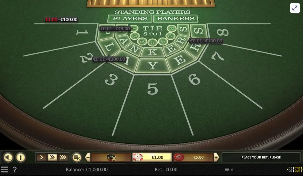 jouer au baccarat en ligne avec Betsoft