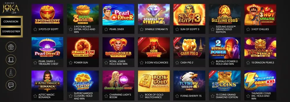 Les jeux sur Joka Casino