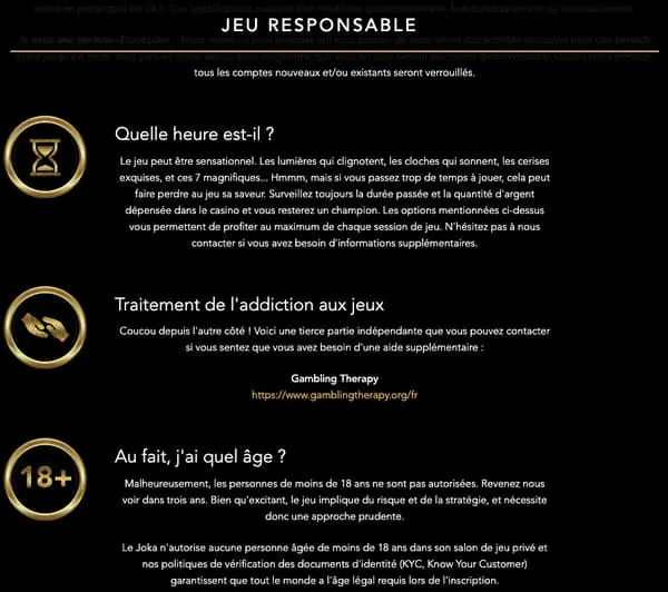 Fiabilité du casino Joka