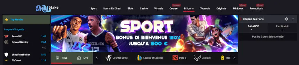 Paris sportifs MyStake