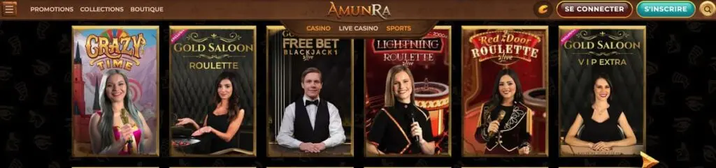 Casino en direct sur AmunRa 