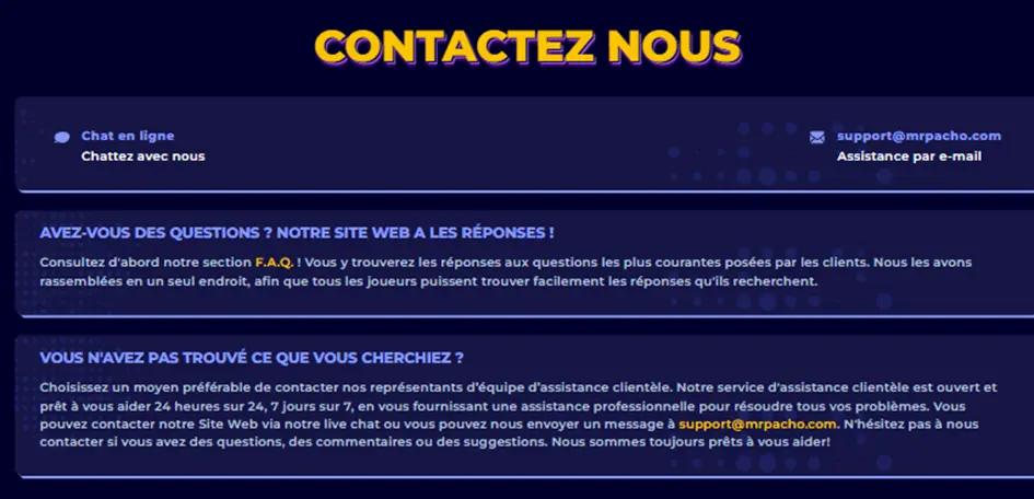 MrPacho informations et réclamations