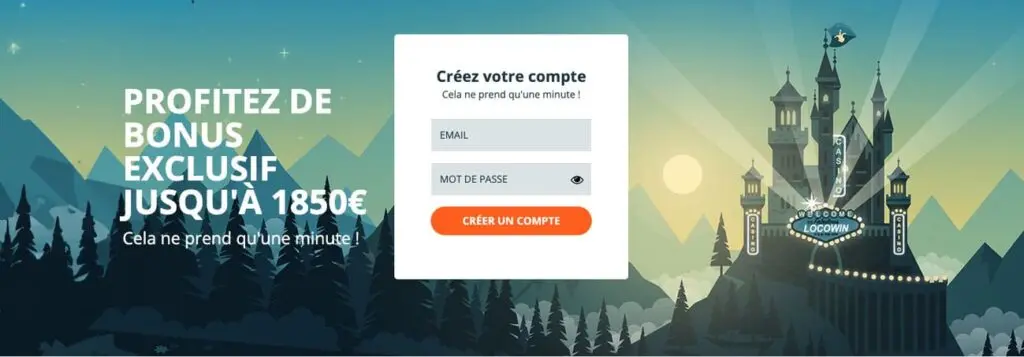 S'inscrire sur le casino Locowin