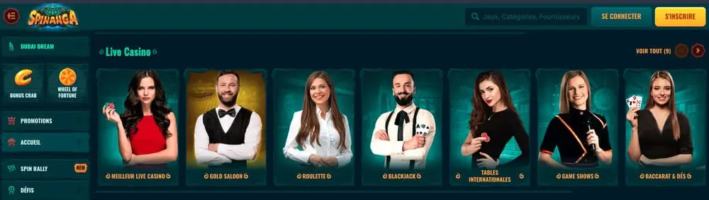 Spinanga casino live