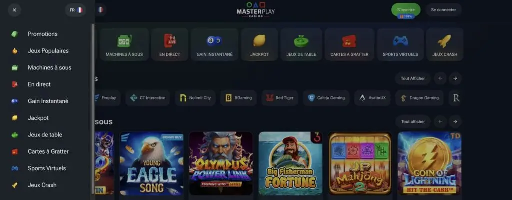 Les jeux disponibles sur MasterPlay