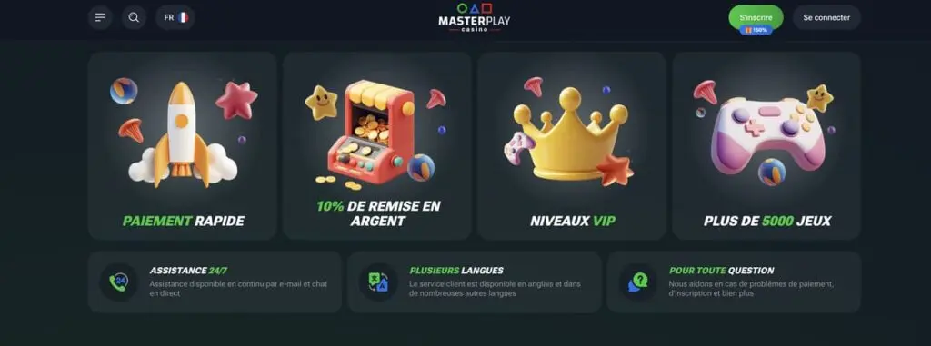 Masterplay casino avantages