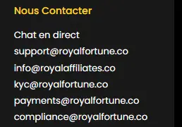 Royal Fortune nous contacter