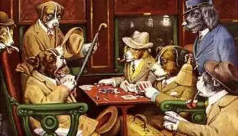 L&#8217;histoire du tableau des chiens jouant au poker