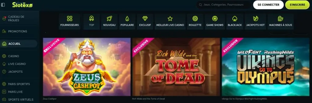 Design du casino Slotexo