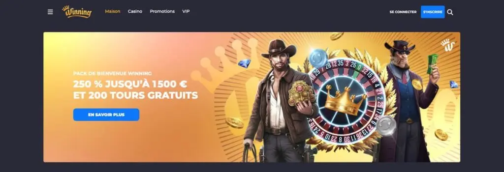 Bonus de bienvenue de Winning.Io casino