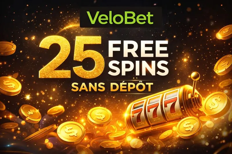Velobet 25 Free Spins sans dépôt 