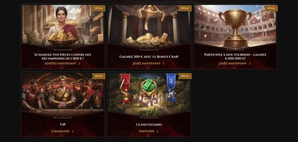Toutes les promotions du casino Legiano