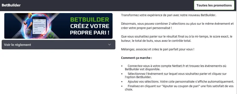 BetBuilder de Netbet