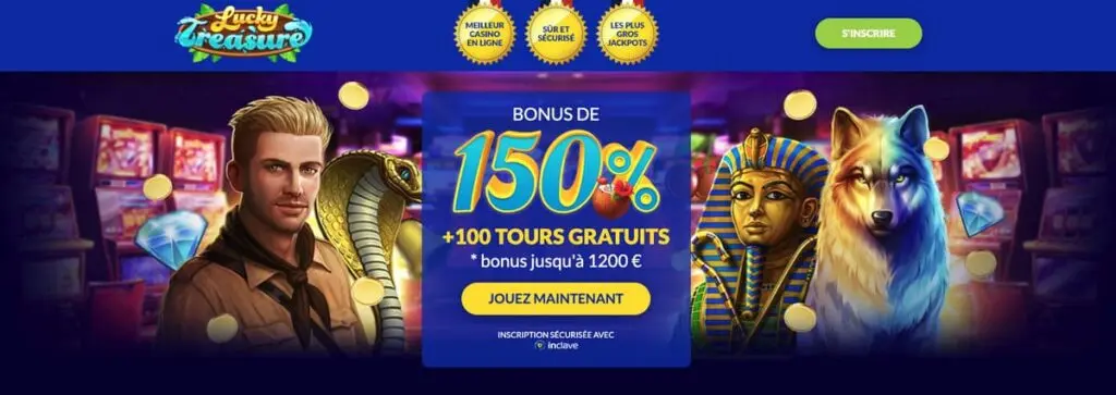 Bonus de bienvenue de Lucky Treasure 150%