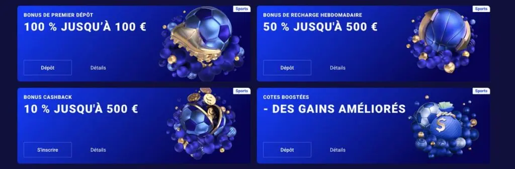 Les bonus sports du casino Frumzi