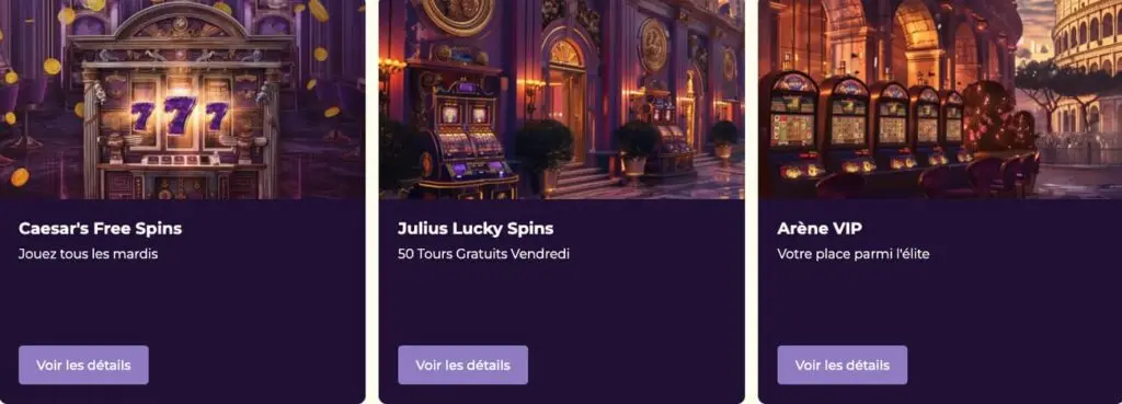 Les bonus et promotions de Julius Casino