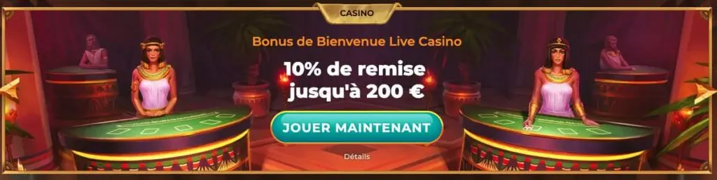 Bonus cashback live casino AmunRa