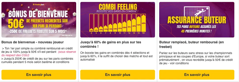 Les promotions de FeelingBet