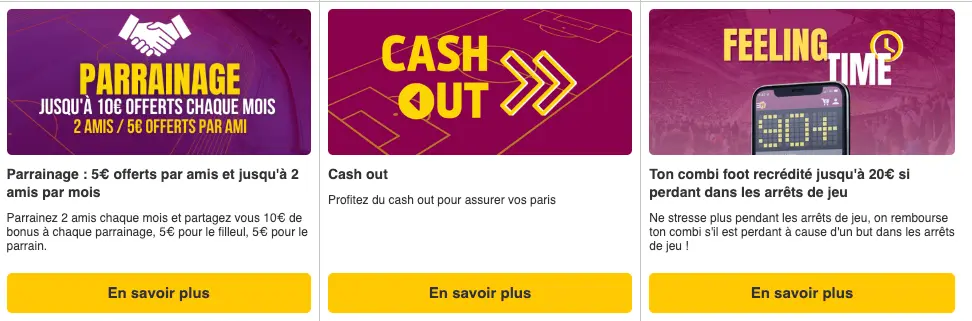 Les offres spéciales de Feelingbet