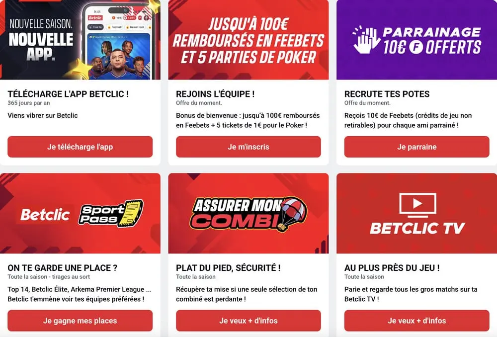 Les bonus sur Betclic Sport