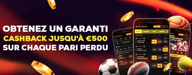 Cashback 500 euros sur Goldenbet