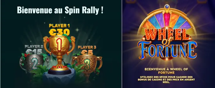 Spinanga Spin Rally et Roue de la Fortune