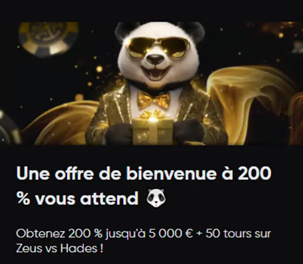 Bonus de bienvenue Golden Panda