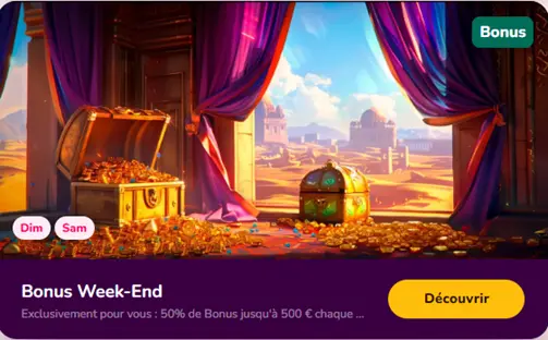 Les bonus du week-end du casino Wild Sultan