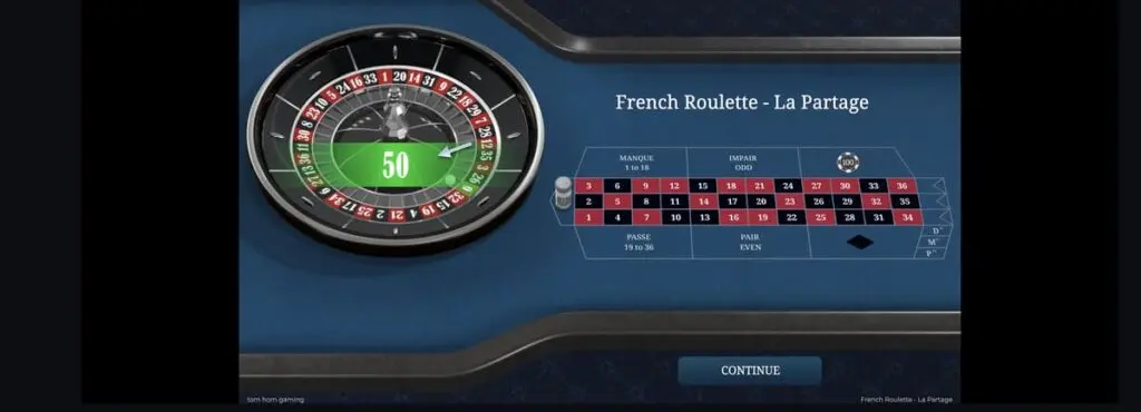Roulette francaise la Partage