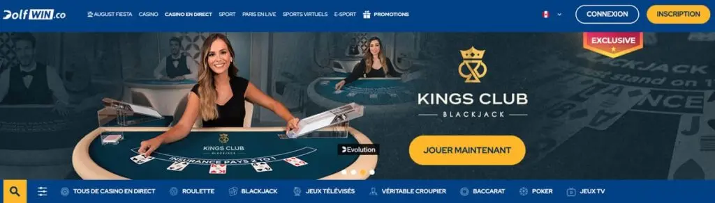 Casino en direct de Dolfwin