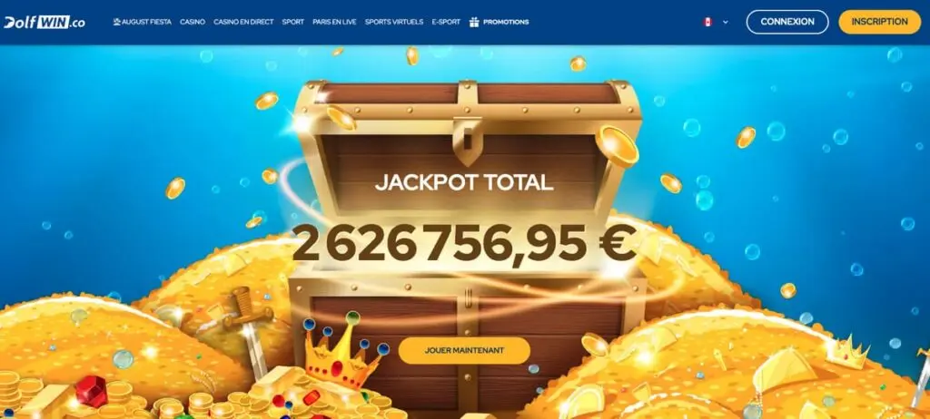 Le jackpot totla de Dolfwin casino