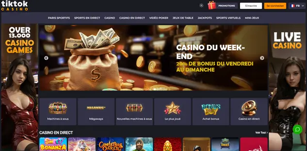 l'interface de Tiktok casino