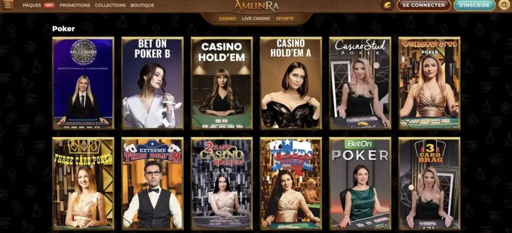 Poker live sur Amunra