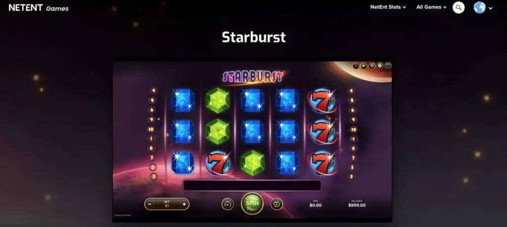 La machine à sous a faible volatilité Starbust