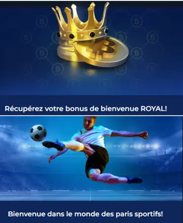 Les bonus de bienvenue de Crypto Royal