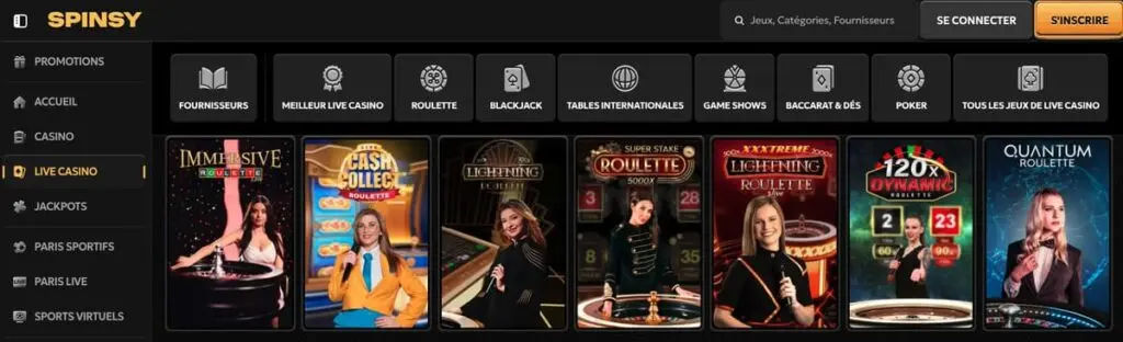 Casino live de Spincy