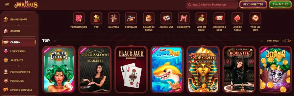 Avis sur le casino Magius