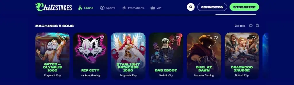 Les jeux de casino sur ChiliStakes