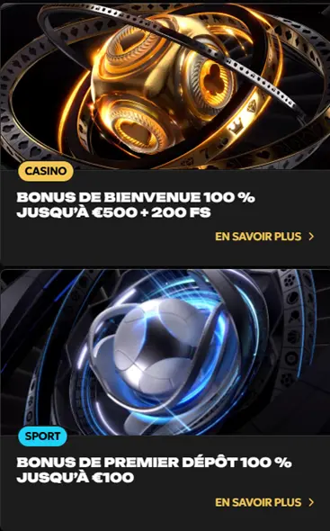 Bonus de bienvenue casino et sport de Spinsy