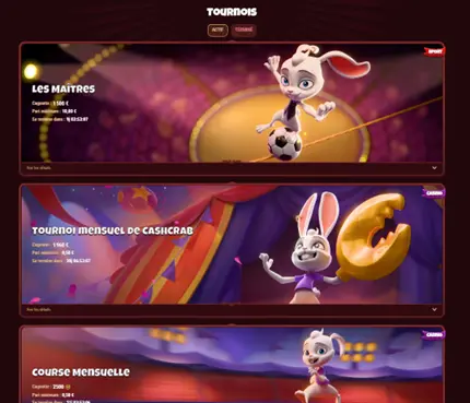 Les tournois de Magius casino